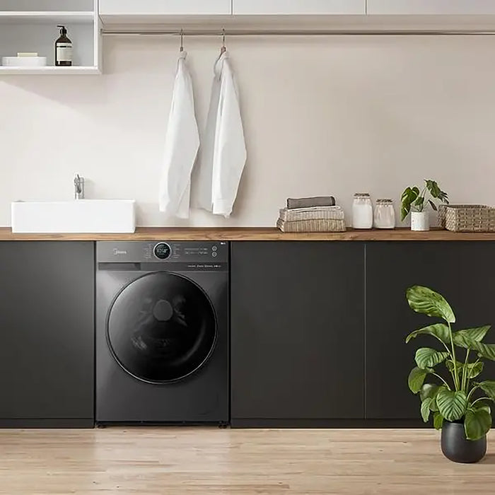 Midea 10/7 KG Smart Washer Dryer | BLDC Inverter Motor | 1400 RPM | Fully Automatic Front Load Washing & Drying Combo Wi-Fi Machine | 16 Programs-Allergy/Steam Care/Auto Clean | Titanium | MF200D100WBT