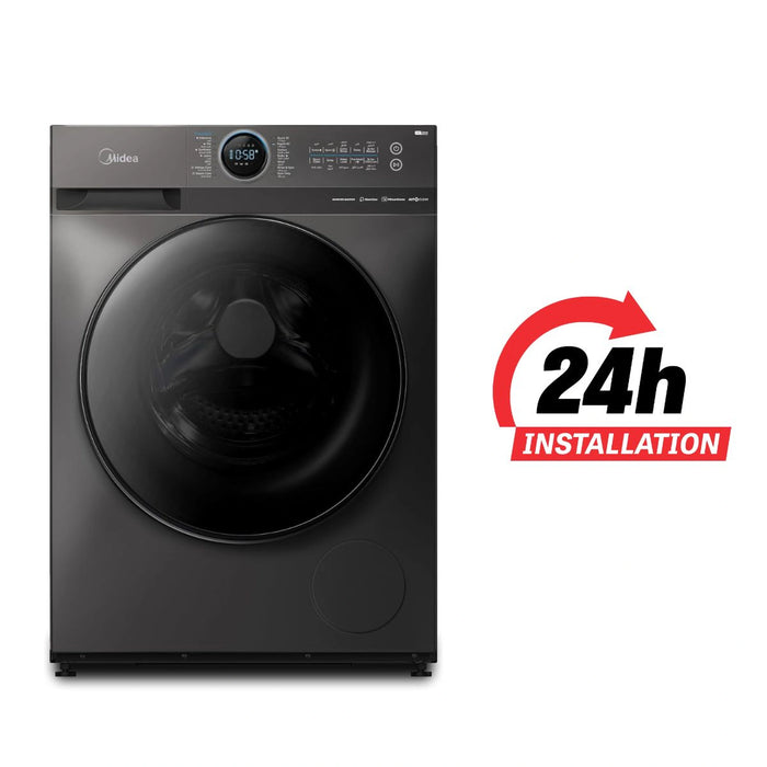 Midea 10kg Front Load Washer | Lunar Dial Control | 1400 RPM Spin | 14 Programs | Wi-Fi Connectivity | Steam Care | BLDC Inverter Motor | MF200W100WBTGCC