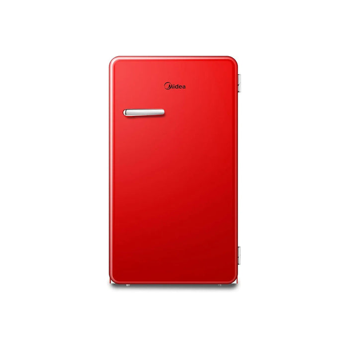 Midea 142L Gross Single Door Retro Style Refrigerator | Compact Size | Free Standing | Best for Bedroom, Office & Mini Bar | Freezer Compartment Inside | Quick Cooling & Easy Cleaning | Red | MDRD142SLE32