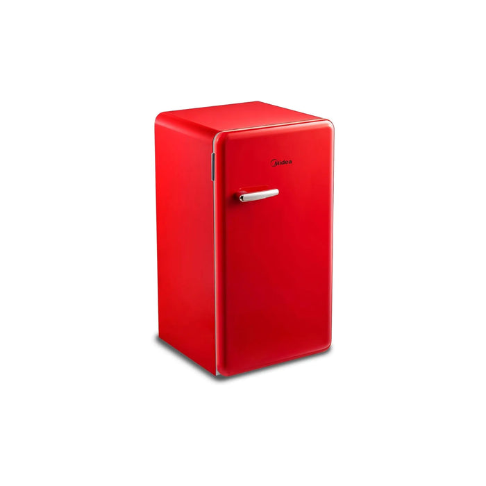 Midea 142L Gross Single Door Retro Style Refrigerator | Compact Size | Free Standing | Best for Bedroom, Office & Mini Bar | Freezer Compartment Inside | Quick Cooling & Easy Cleaning | Red | MDRD142SLE32