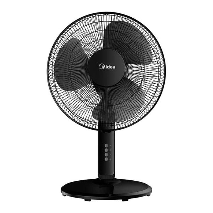 Midea 16" Pedestal Fan | SQD Motor| 3D Oscillation | 3 Speeds | Adjustable Height | 7.5hr Timer, 3 Leaf Blade | Black | FS4019K