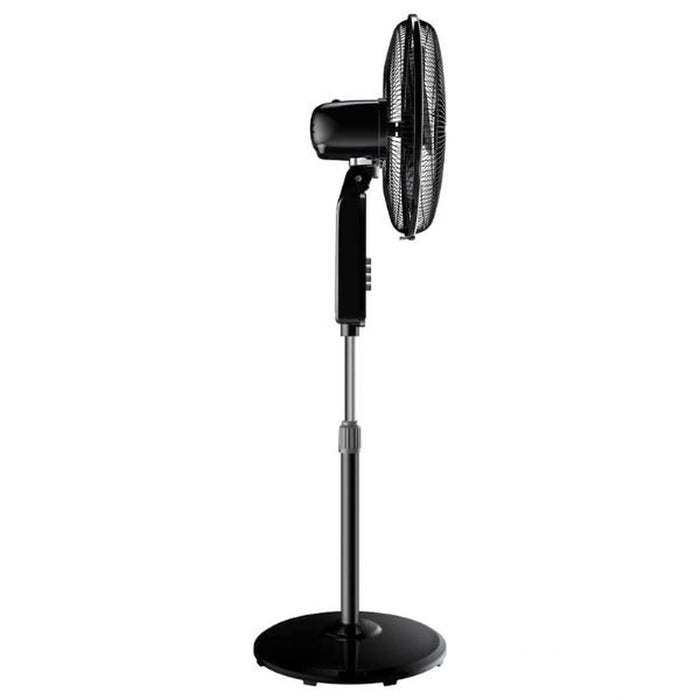 Midea 16" Pedestal Fan | SQD Motor| 3D Oscillation | 3 Speeds | Adjustable Height | 7.5hr Timer, 3 Leaf Blade | Black | FS4019K