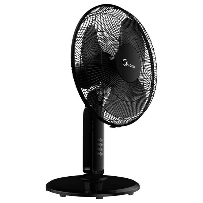 Midea 16" Pedestal Fan | SQD Motor| 3D Oscillation | 3 Speeds | Adjustable Height | 7.5hr Timer, 3 Leaf Blade | Black | FS4019K