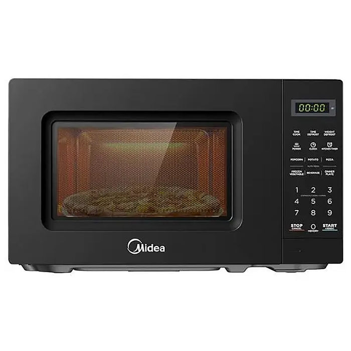 Midea 20L Solo Microwave Oven | 700W | Digital Touch Control | Child Lock | Memory Function | Defrost-by-weight-or-time | Fast Reheat | Push Button Door Opening | Best for Home & Office | Black | EM721BK