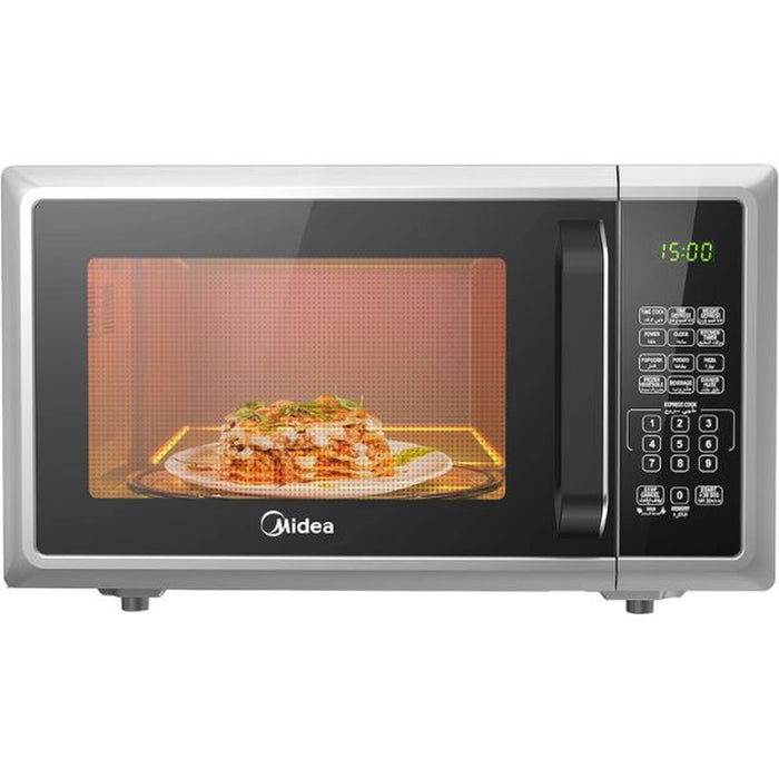Midea 25L Microwave Oven with Digital Touch Control | 900W Power| Child-Safety-Lock| 10 Power Levels| LED Display with+30s Express Start| Grilling Roasting & Cooking Functions| EM925A2GU-SL