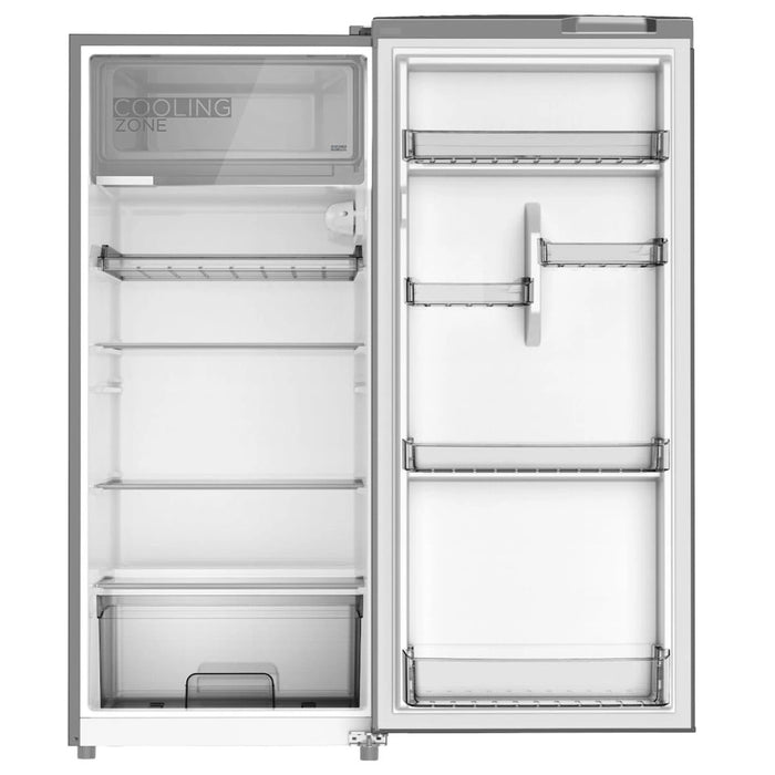 Midea 268L Gross & 190L Net Single Door Refrigerator | Semi Auto Defrosting | Tempered Glass | Full Insulation Body | Adjustable Door Tray | Best Compact Small Fridge | Silver | MDRD268FEE50AE EROS