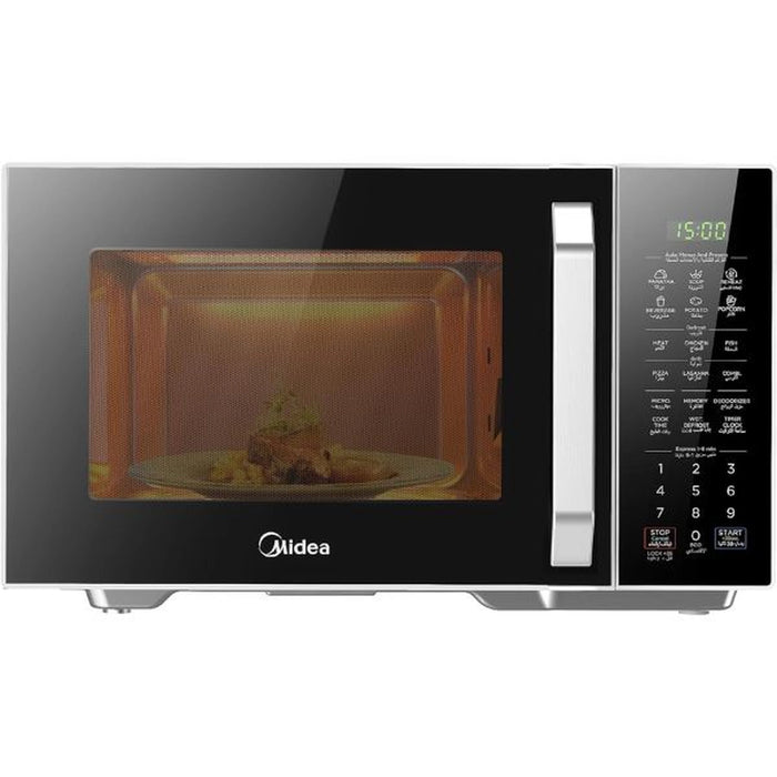 Midea 29L 2-in-1 Microwave Oven with Grill, Digital Touch Control, Child-Safety-Lock, 11 Pre-programmed Menus, LED Display, Grilling Roasting & Cooking Functions, Full Glass Finish - EG9P032MX