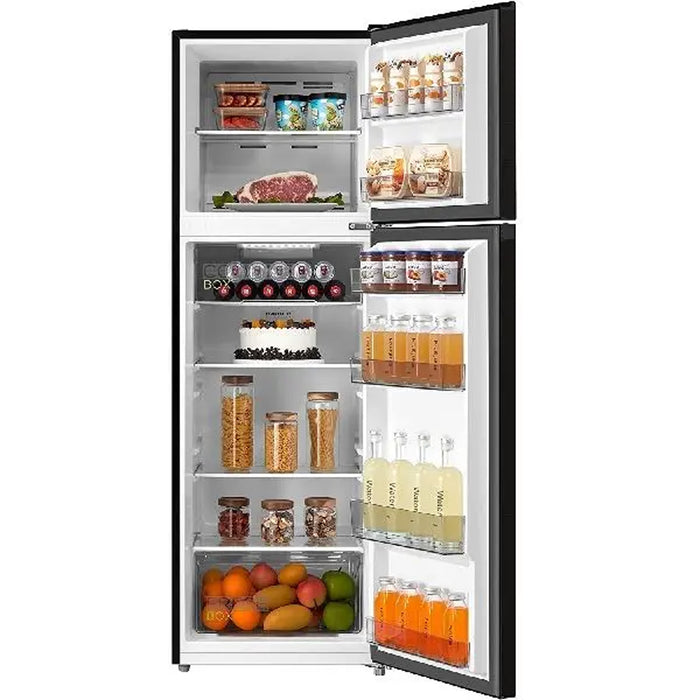 Midea 390L Gross Top Mount Double Door Refrigerator | MDRT390MTE28 | 2 Doors Frost Free Fridge Freezer with Smart Sensor & Humidity Control, Active-C Fresh, Multi-Air Flow, Electronic Control | Dark Silver