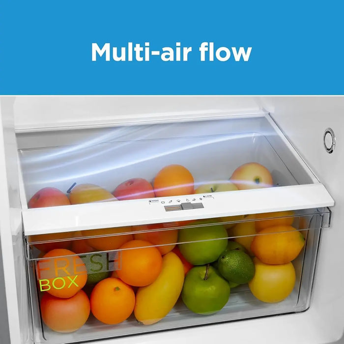 Midea 395L Gross & 262L Net Double Door Refrigerator | Multi-Air Flow Technology | Equipped with Smart Sensor | Inverter Quattro | Active-C Fresh Technology | Smart Cooling | Silver | MDRT395MTE46AE