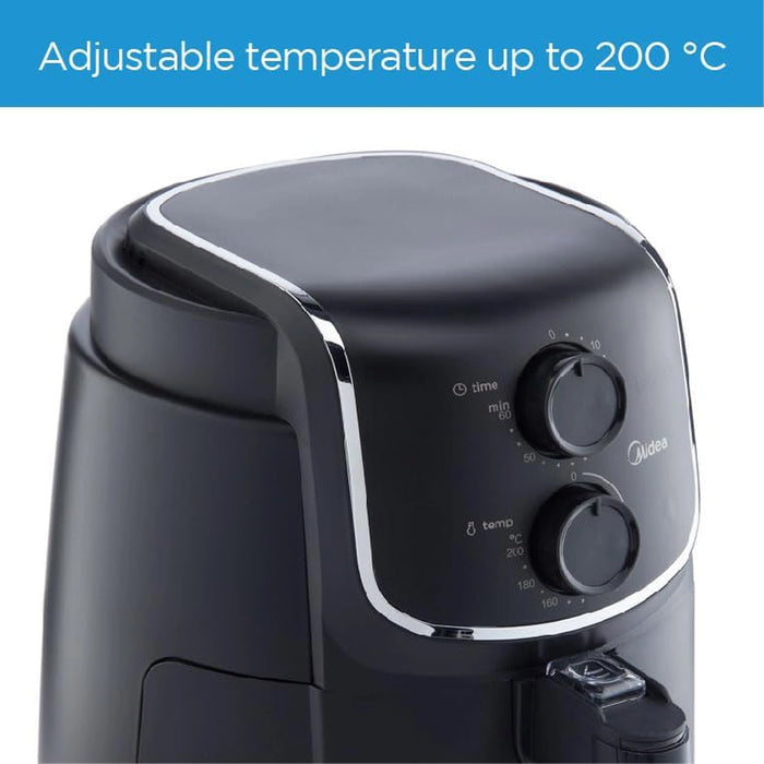 Midea 4.7L XL Air Fryer 1500W with Dual Cyclone Rapid Hot Technology for Frying, Grilling, Broiling, Roasting, Baking, Toasting | Timer up to 60 minutes & Temperature Control up to 200C| MFTN40D2