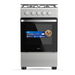 Midea 50x55cm Freestanding Cooker, Full Gas Cooking Range With 4 Burners, Manual Ignition And Full Safety MFO-MG20TE-OL Silver EROS