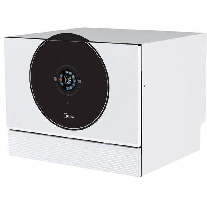 Midea 6 Place Setting Table-Top Dishwasher| Ultra-Real Touch Screen| Quickload Mode| Auto Open Drying| Mirror Finish| Scratch & Stain Resistant- WQP6-3609W-G (White)