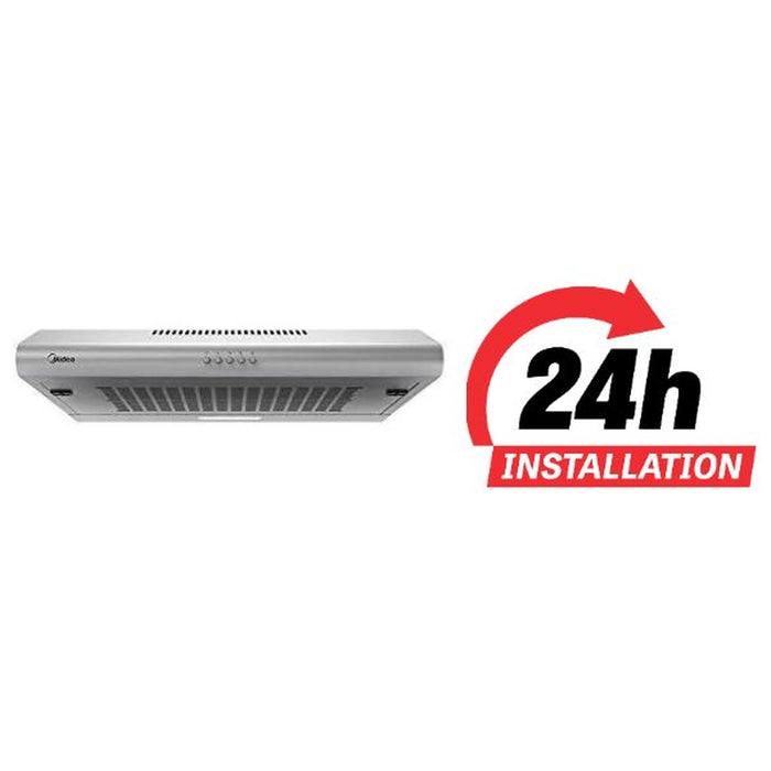 Midea 60cm Conventional Hood Halogen Light Charcoal Filter Stainless Steel 60F15 EROS