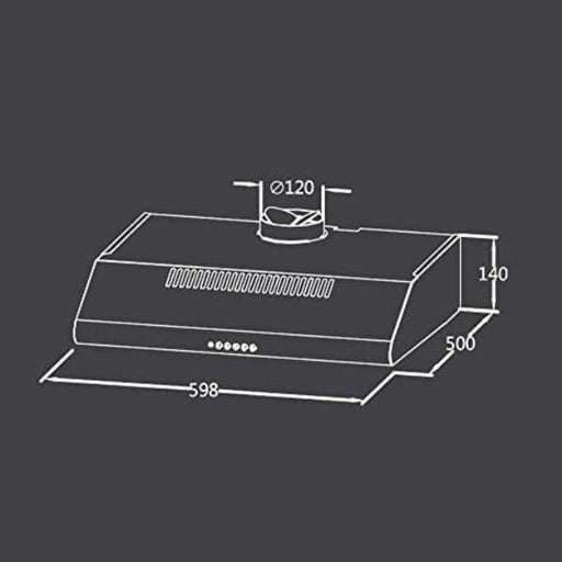 Midea 60cm Conventional Hood Halogen Light Charcoal Filter Stainless Steel 60F15 EROS