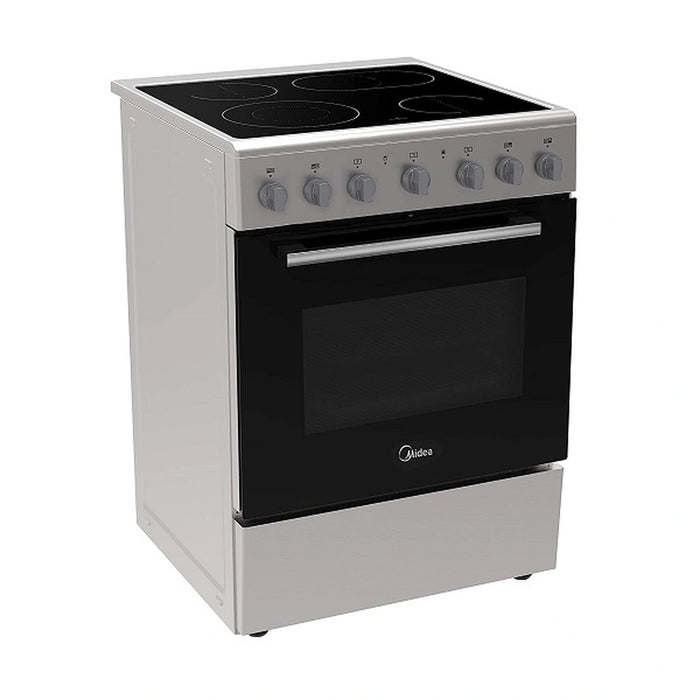 Midea 60x60cm Freestanding Ceramic Cooker | 65L Multifunction Oven | 4 Zones Full Electric Cooking Range | Mechanical Timer | Convection Fan | Rotisserie | Sleek Design | Stainless Steel | VC6814