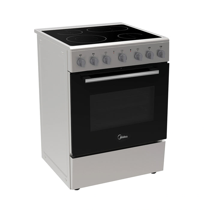 Midea 60x60cm Freestanding Ceramic Cooker | 65L Multifunction Oven | 4 Zones Full Electric Cooking Range | Mechanical Timer | Convection Fan | Rotisserie | Sleek Design | Stainless Steel | VC6814