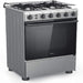 Midea 60x60cm Freestanding Gas Cooker | 4 Burners | Automatic Ignition & Safety | Cast Iron Pan Support | Stainless Steel Finish | Separate Knob for Oven Grill | BME62058FFD-D EROS