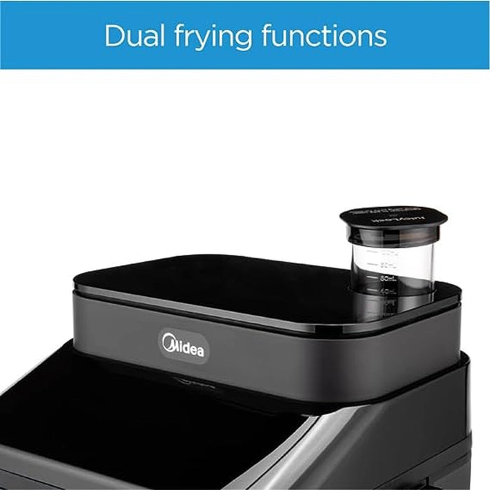 Midea 7.3L Extra Large Digital Air Fryer | MFCY75A2 | 1500W | Large See-Through Window | Dual Frying Functions | 8 Functions with Digital Panel | Dual Cyclone Rapid Hot Technology | Largest Oil Less Fryer