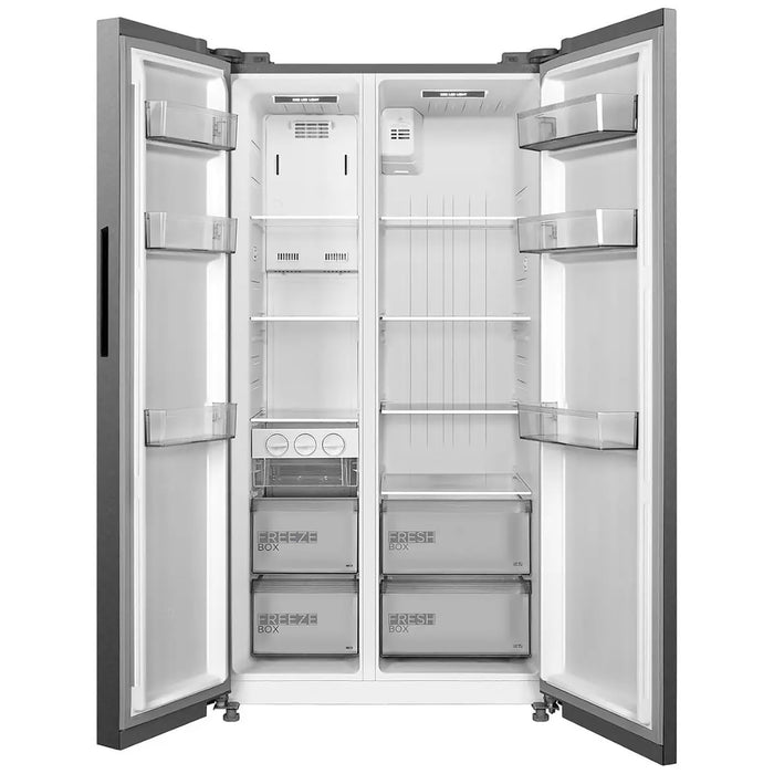 Midea 710L Gross & 510L Net Side By Side 2 Door Refrigerator | Frost Free Fridge Freezer With Humidity Control | Electronic Touch Screen | Inverter Quattro | Adjustable Door Racks | MDRS710FIE46AED