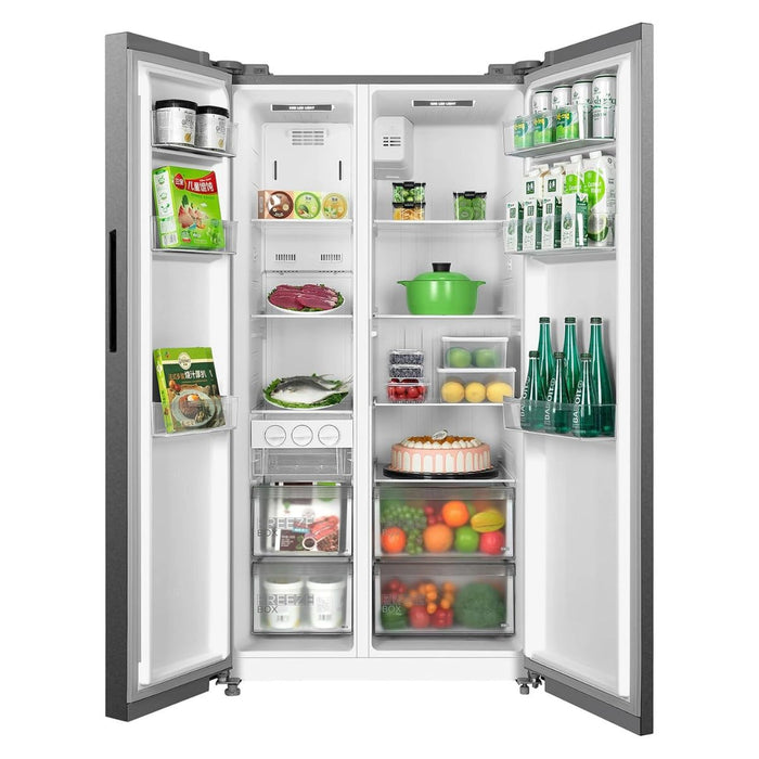 Midea 710L Gross & 510L Net Side By Side 2 Door Refrigerator | Frost Free Fridge Freezer With Humidity Control | Electronic Touch Screen | Inverter Quattro | Adjustable Door Racks | MDRS710FIE46AED