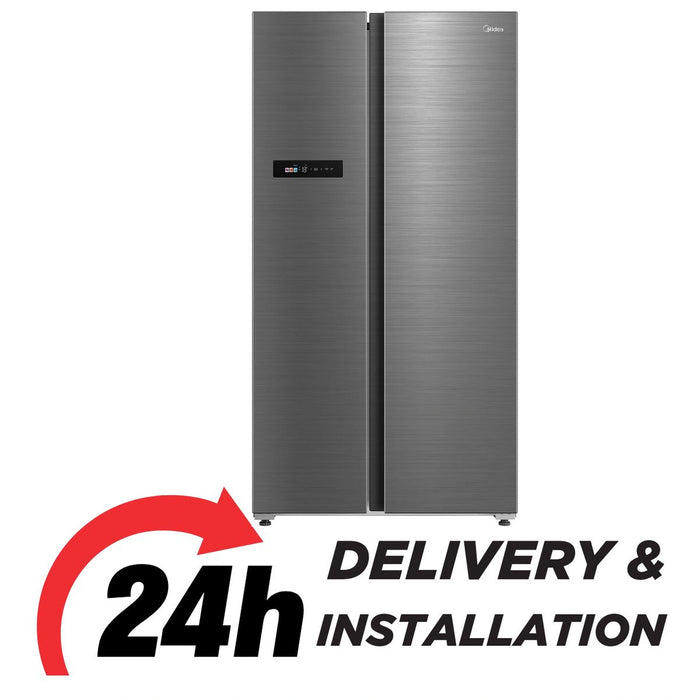 Midea 791L Gross & 569L Net Side by Side Smart Refrigerator | Color Display | Frost Free | Wi-Fi Connectivity | Voice Assistant |Multi-Air Flow | Inverter Quattro | Silver | MDRS791MIE46AE