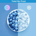 Frozen berries with 'Total No Frost' label on a blue background