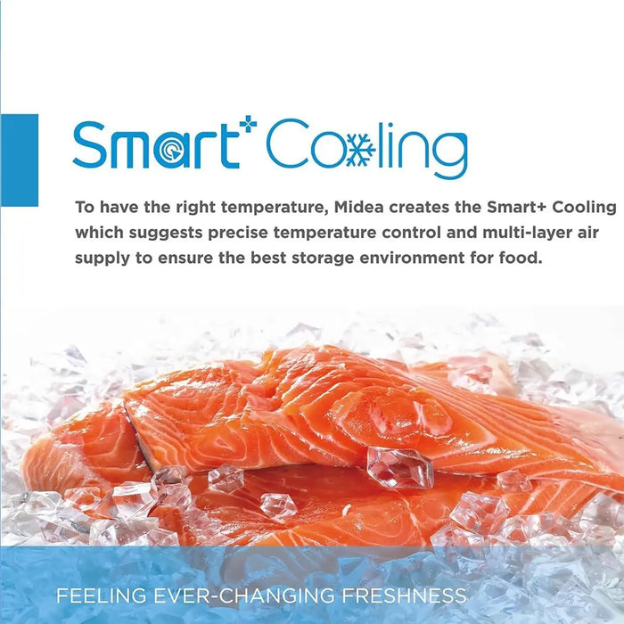 Salmon on ice with Smart Cooling text and branding