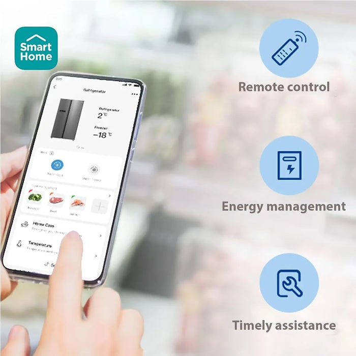 Midea 791L Gross & 569L Net Side by Side Smart Refrigerator | Color Display | Frost Free | Wi-Fi Connectivity | Voice Assistant |Multi-Air Flow | Inverter Quattro | Silver | MDRS791MIE46AE