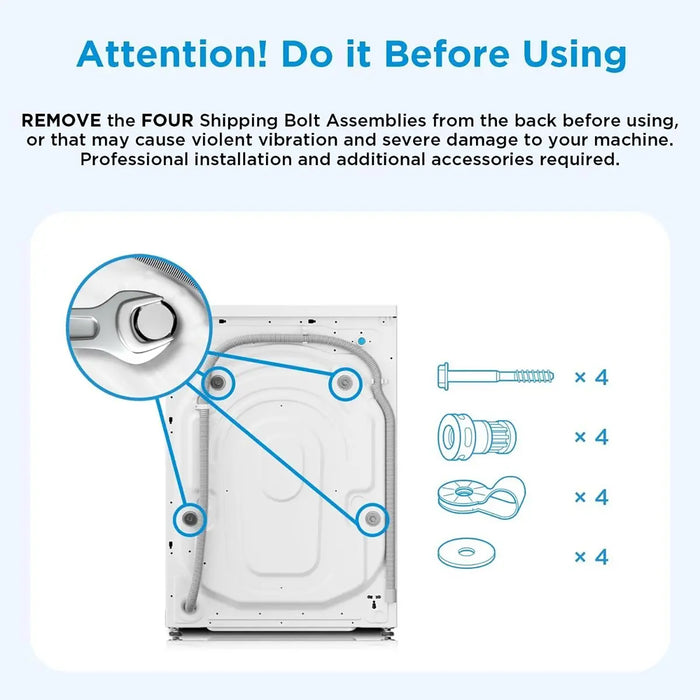 Midea 8/6 KG Smart Washer Dryer | BLDC Inverter Motor | 1400 RPM | Fully Automatic Front Load Washing & Drying Combo | 14 Programs-Quick Wash/Steam Care/Auto Clean | White | MF200D80WBW-GCC
