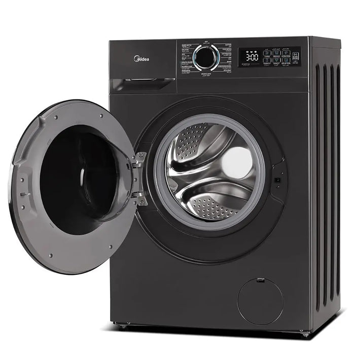 Midea 8KG Front Load Washing Machine with BLDC Inverter Motor | 1400 RPM | 15 Programs | Fully Automatic Washer with Lunar Dial | Integrated Digital Control-LED | MF110W80B/T-GCC