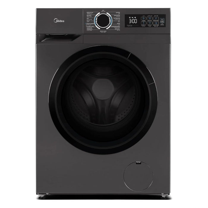 Midea 8KG Front Load Washing Machine with BLDC Inverter Motor | 1400 RPM | 15 Programs | Fully Automatic Washer with Lunar Dial | Integrated Digital Control-LED | MF110W80B/T-GCC
