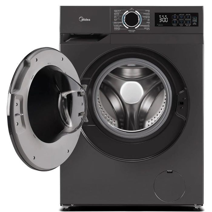 Midea 8KG Front Load Washing Machine with BLDC Inverter Motor | 1400 RPM | 15 Programs | Fully Automatic Washer with Lunar Dial | Integrated Digital Control-LED | MF110W80B/T-GCC