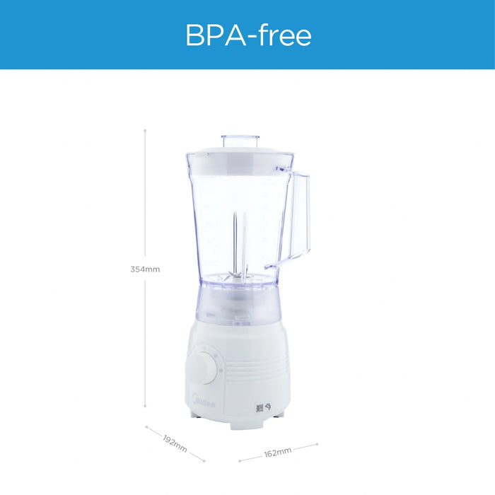 Midea Blender | 400W | 2 Speeds + Pulse | White | With Miller | Bl2516Ag | 1 Year Warranty