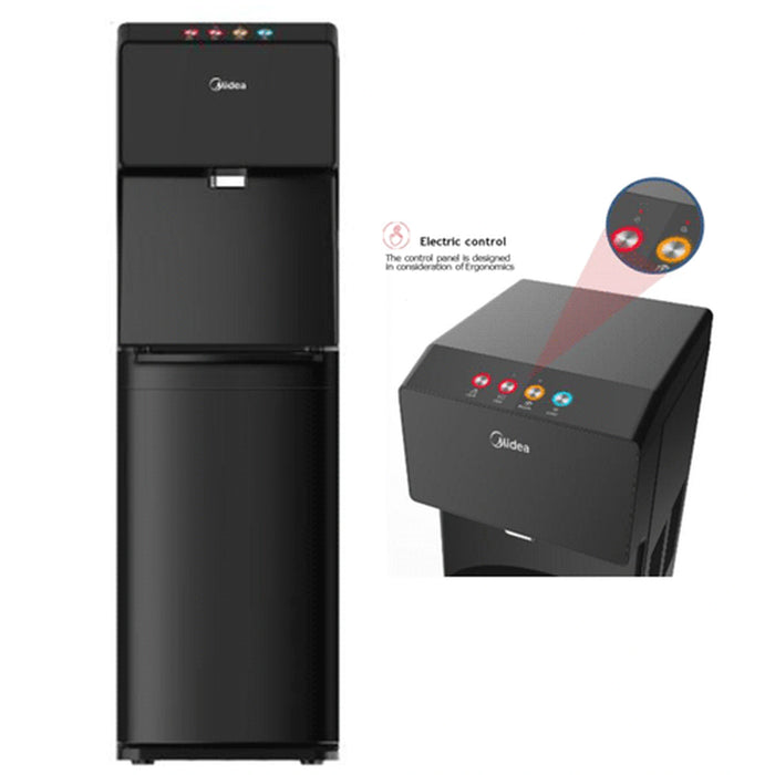 Midea Bottom Loading Water Dispenser | Hot, Cold & Ambient Temperature | Touchless Cold Water | Floor Standing | Child Safety Lock | Home, Kitchen, Office & Pantry | Black | YL1844S-IR