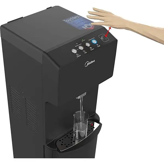 Midea Bottom Loading Water Dispenser | Hot, Cold & Ambient Temperature | Touchless Cold Water | Floor Standing | Child Safety Lock | Home, Kitchen, Office & Pantry | Black | YL1844S-IR