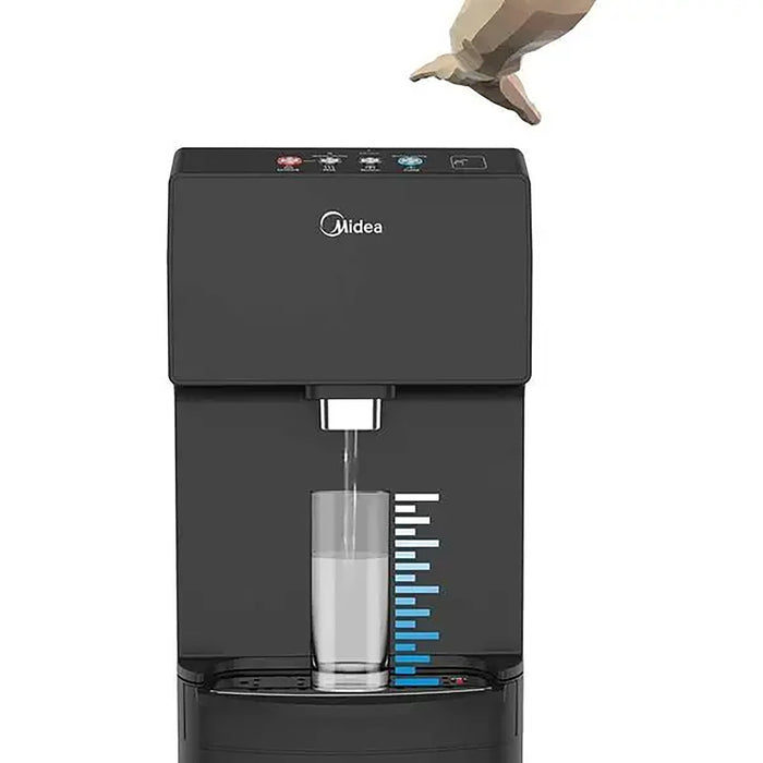 Midea Bottom Loading Water Dispenser | Hot, Cold & Ambient Temperature | Touchless Cold Water | Floor Standing | Child Safety Lock | Home, Kitchen, Office & Pantry | Black | YL1844S-IR