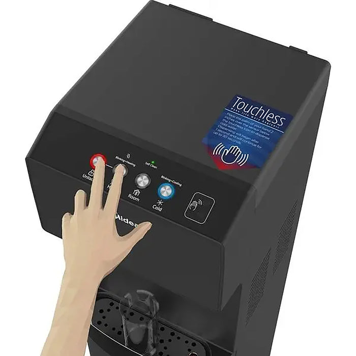 Midea Bottom Loading Water Dispenser | Hot, Cold & Ambient Temperature | Touchless Cold Water | Floor Standing | Child Safety Lock | Home, Kitchen, Office & Pantry | Black | YL1844S-IR