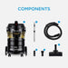 Midea Drum Vacuum Cleaner | 2200 Watts | 23 Liter Ultra Large Tank | Adjustable Tube | Removable & Washable Filter | Rug-Floor Nozzle | Blower Function | Home & Office| MDVC23 EROS