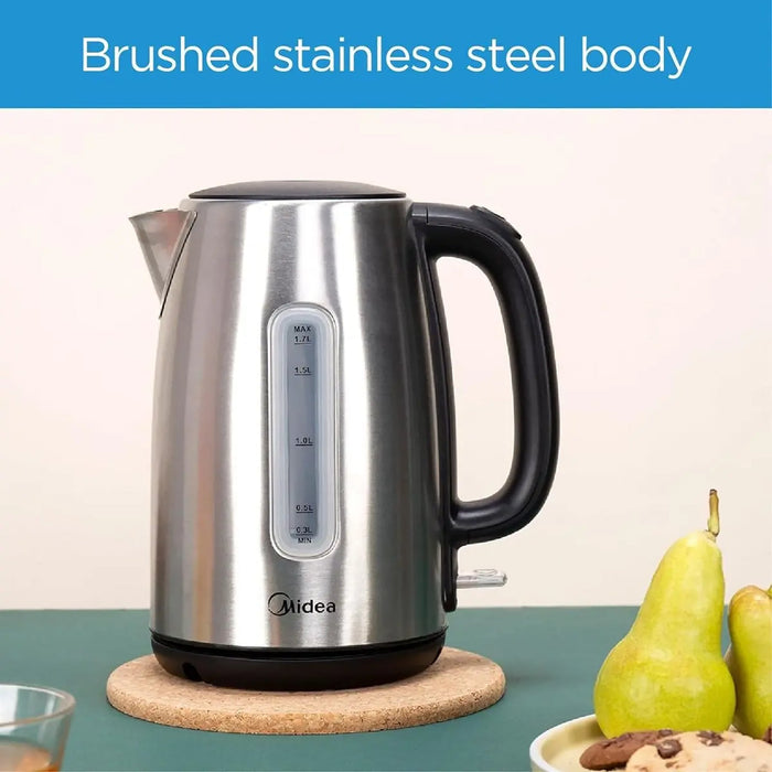 Midea Electric Kettle | 1.7L Capacity | 1850-2200W Rapid Boil | Water Level Indicator | Removable Filter | Auto Shut-Off | 360 Swivel Base | MK17S30D2 EROS