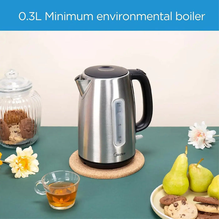 Midea Electric Kettle | 1.7L Capacity | 1850-2200W Rapid Boil | Water Level Indicator | Removable Filter | Auto Shut-Off | 360 Swivel Base | MK17S30D2 EROS