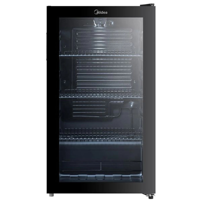 Midea Freestanding Single Door Wine Cooler With 150L Gross & 93L Net Capacity | Air-Cooled Thermostatic Wine Cabinet| Compact Beverage Cooler With Glass Door| Recessed Handle| Black | MDRW150FGG22AE