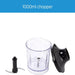 1000ml chopper with clear container and black parts on a white background