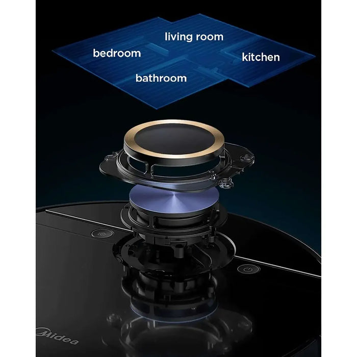 Midea M7 Pro Robot Vacuum Cleaner | 4000Pa Strong Suction with BLDC Motor | 150-Minute Run Time | Wet Mopping | App & Voice Control with Msmartlife | 450ml Dust - 180ml Water Tank | Carpet Sensor | LDS Navigation