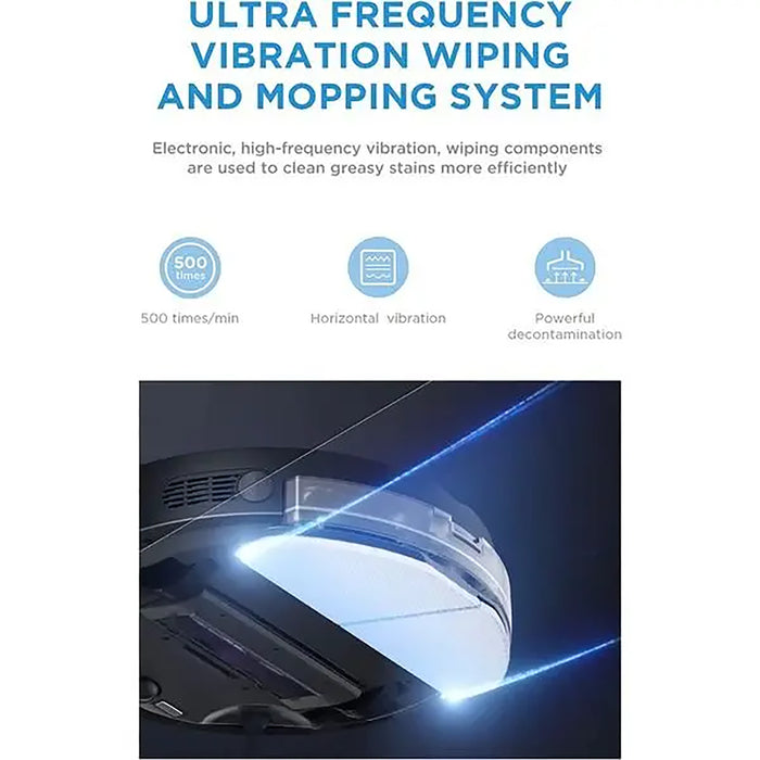 Midea Robot Vacuum Cleaner | 4000Pa Strong Suction | BLDC Motor | App & Voice Control Msmartlife | Dust Bin In Station is 2L for 45 days | Carpet Sensor | Display Screen | Black S8+