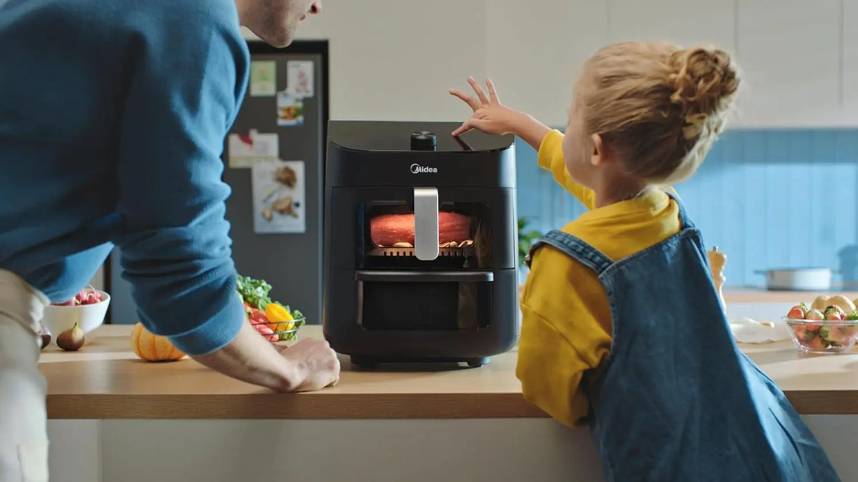 Midea Smart Air Fryer 11L (2 Zones) | Digital Touch Control, Wi-Fi | See-Through Window | Healthy Cooking | Timer Up to 90 Mins | 230C Temp Control | MAD-110D2APK