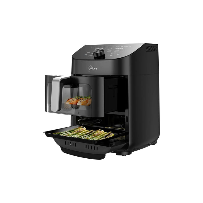 Midea Smart Air Fryer 11L (2 Zones) | Digital Touch Control, Wi-Fi | See-Through Window | Healthy Cooking | Timer Up to 90 Mins | 230C Temp Control | MAD-110D2APK