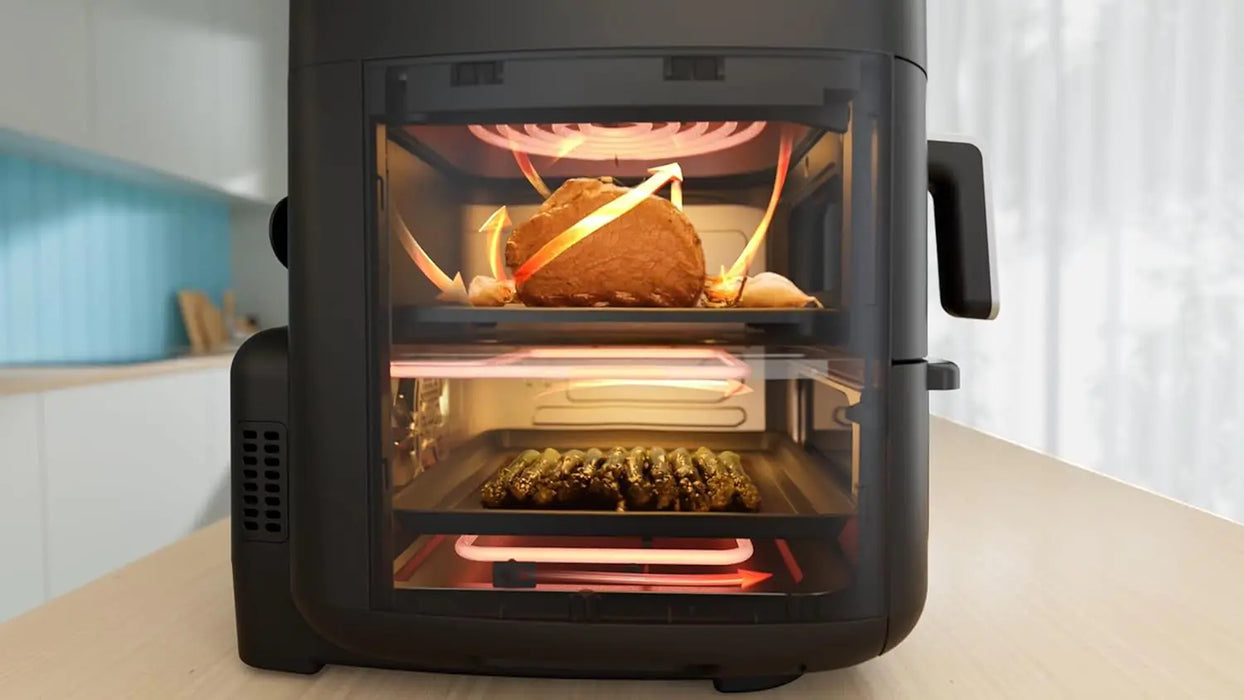 Midea Smart Air Fryer 11L (2 Zones) | Digital Touch Control, Wi-Fi | See-Through Window | Healthy Cooking | Timer Up to 90 Mins | 230C Temp Control | MAD-110D2APK