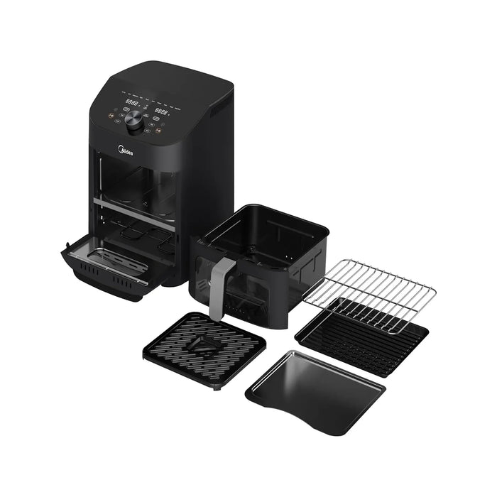 Midea Smart Air Fryer 11L (2 Zones) | Digital Touch Control, Wi-Fi | See-Through Window | Healthy Cooking | Timer Up to 90 Mins | 230C Temp Control | MAD-110D2APK