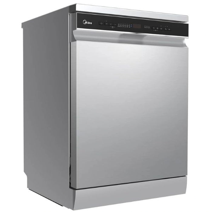 Midea Smart Freestanding Dishwasher With 15 Place Settings & 9 Programs| Wi-Fi| Delay Start & Auto Open Function| Silent & High Energy Efficient| Rapid & Cloud Wash| Silver | WQP15-W7633D(SS)-GCC