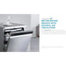 Dishwasher with open door displaying dishes, next to text about ActiveOpen Dry technology.